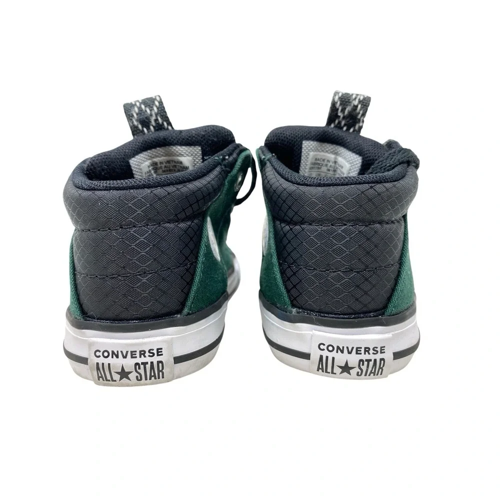 Converse All Star Baby Shoes Forest Green Canvas Mid Top Lace Up Sneakers Size 5